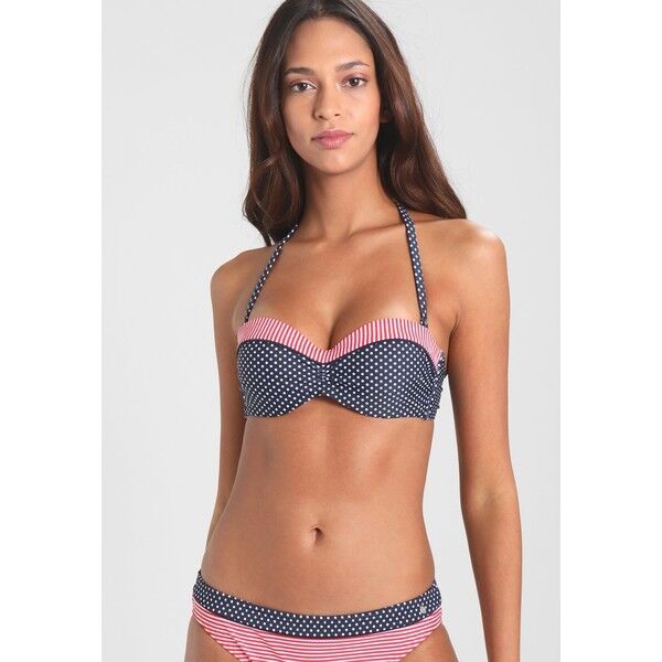 s.Oliver WIRE BANDEAU Góra od bikini navy/white SO281J009