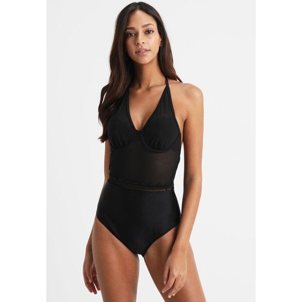 Ted Baker KESIA SCALLOP SWIMSUIT Kostium kąpielowy black TE481G00A