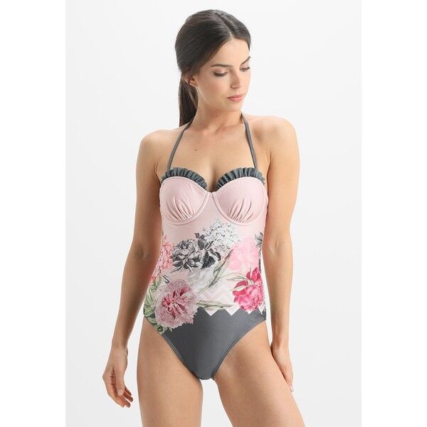 Ted Baker ELSIAA PALACE GARDENS FRILL CUP Kostium kąpielowy grey TE481G004