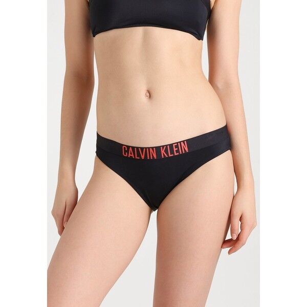 Calvin Klein Swimwear CLASSIC Dół od bikini black/hot coral C1181D00A