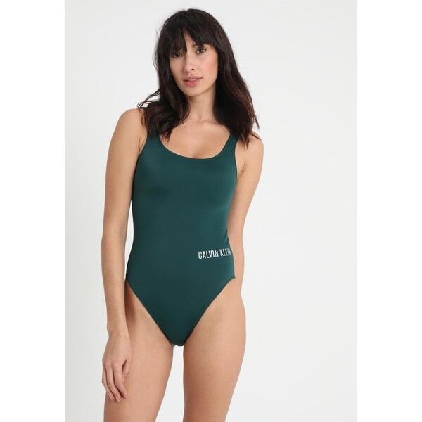Calvin Klein Swimwear INTENSE POWER SQUARE SCOOP ONE PIECE Kostium kąpielowy green C1781G004