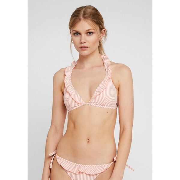 Tommy Hilfiger TRIANGLE HALTER Góra od bikini coral TO181J00Z