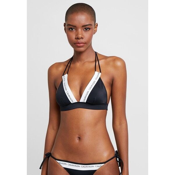 Calvin Klein Swimwear LOGO FIXED TRIANGLE Góra od bikini black C1781J00Q