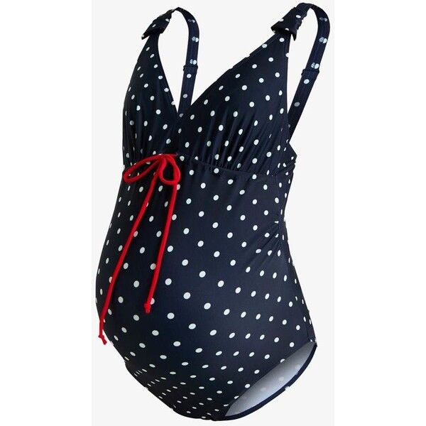 MAMALICIOUS MLRUSSEL DOT SWIMSUIT Kostium kąpielowy black iris/fair aqua M6481G00B
