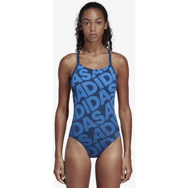 adidas Performance ALLOVER PRINT SWIMSUIT Kostium kąpielowy blue AD581G029
