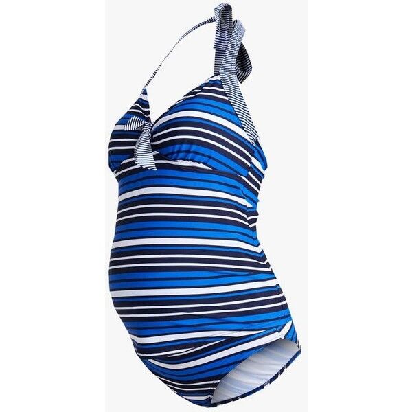 JoJo Maman Bébé STRIPE TIE FRONT TANKINI Kostium kąpielowy navy J2689H008