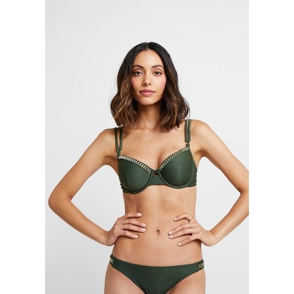 Hunkemöller LINES DEMI Góra od bikini khaki HM181J03S