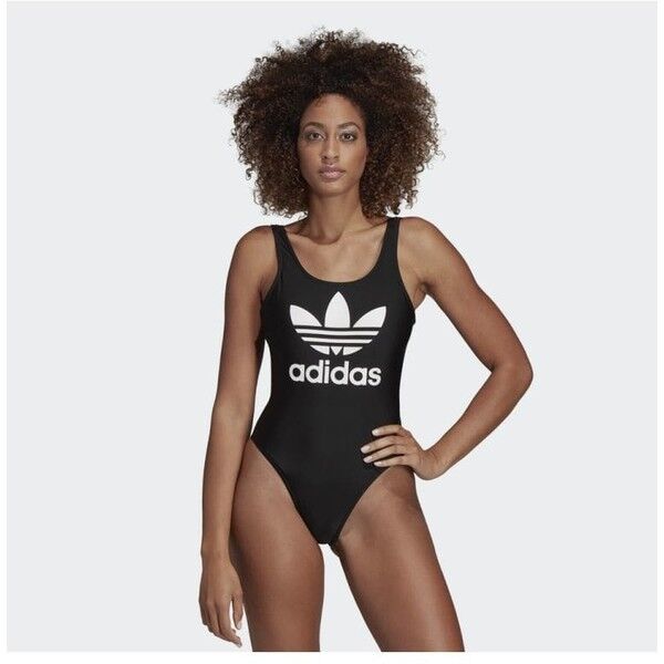 adidas Originals TREFOIL SWIMSUIT Kostium kąpielowy black AD181G005