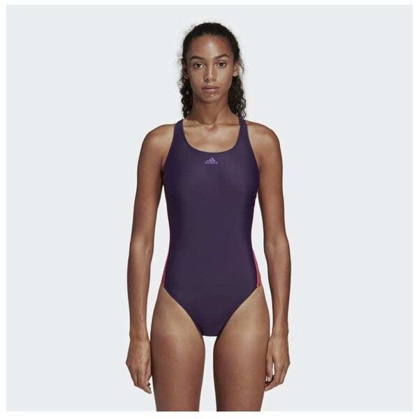 adidas Performance ATHLY V 3-STRIPES SWIMSUIT Kostium kąpielowy purple AD581G02M