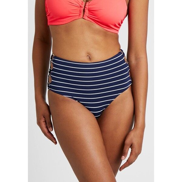 Boux Avenue MALDIVES STRIPE RING SIDE HIGH WAIST BRIEF Dół od bikini navy BOF81I00F