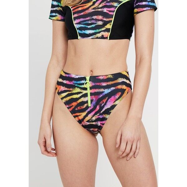 Jaded London HIGH WAIST ZIP DETAIL BOTTOMS RAINBOW ZEBRA PRINT Dół od bikini multi JL081I00I