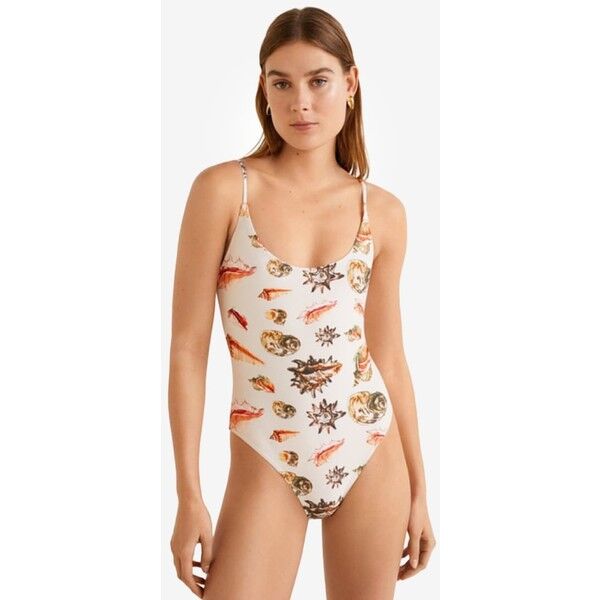 Mango SHELL Kostium kąpielowy off-white M9181G00Q