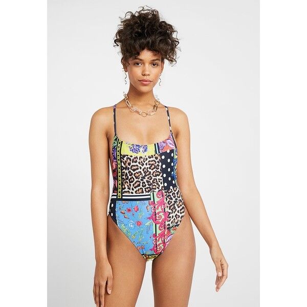Jaded London SQUARE NECK CAMI SWIMSUIT FLORAL PATCHWORK PRINT Kostium kąpielowy multi JL081G00E