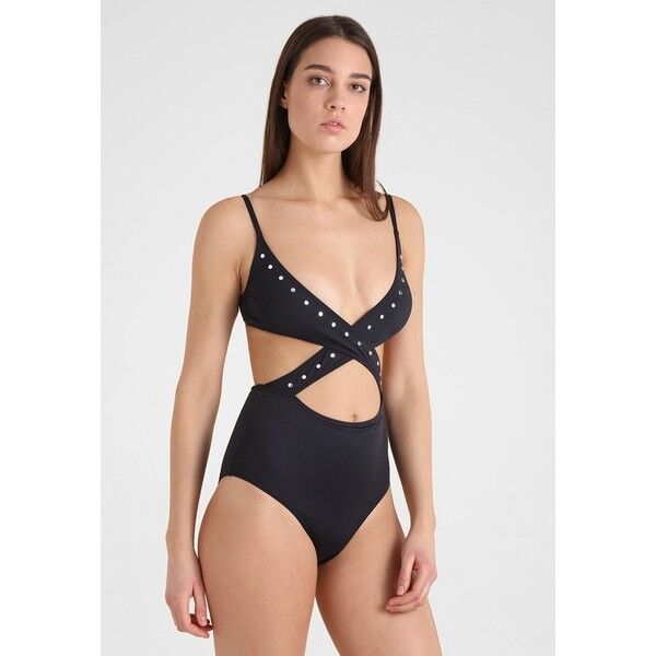 MINKPINK CROSS FRONT ONE PIECE Kostium kąpielowy black M8681G009