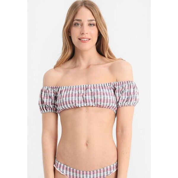 Topshop CHECK BARDOT Góra od bikini pink TP781J00I