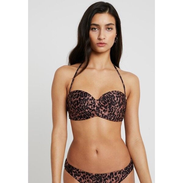 Guess PADDED BANDEAU Góra od bikini brown/black GU181J01E