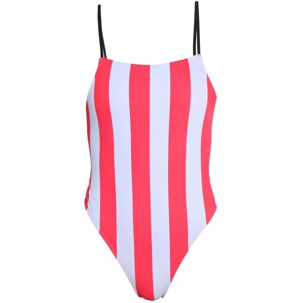 Topshop STRIPE STRAIGHT NECK ONE PIECE Kostium kąpielowy blue TP781G00Q