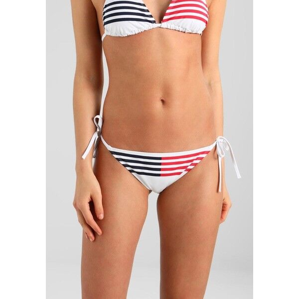 Tommy Hilfiger STRIPE STRING SIDE TIE Dół od bikini white TO181I005