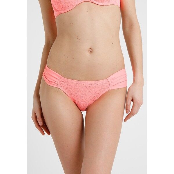 Hunkemöller TEXTURED RUFFLE BUTTERFLY RIO Dół od bikini coral HM181I016
