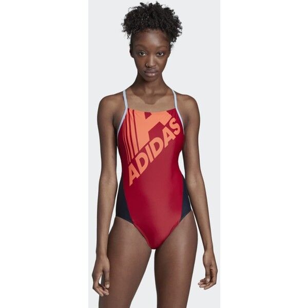 adidas Performance ADIDAS LOGO FITNESS SWIMSUIT Kostium kąpielowy red AD581G030