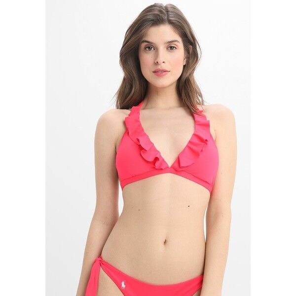 Polo Ralph Lauren TIE BACK RUFFLE HALTER Góra od bikini red PO281J000