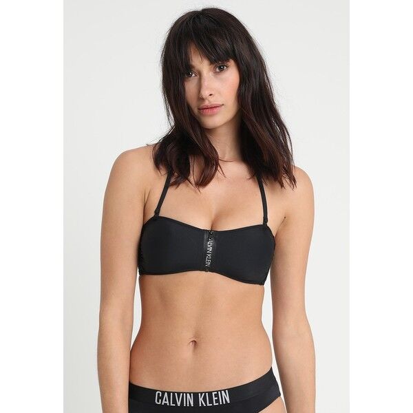 Calvin Klein Swimwear ZIP BANDEAU Góra od bikini black C1781J005