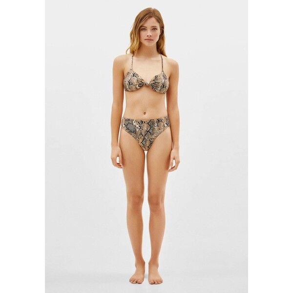 Bershka IN SCHLANGENHAUTOPTIK Góra od bikini brown BEJ81J002