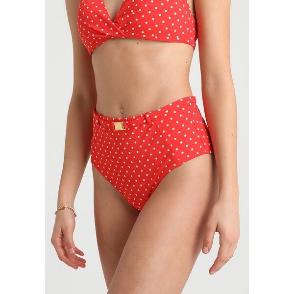 Lauren Ralph Lauren HIGH WAIST BELTED PANT SHAPING FIT LOGO BELT BUCKLE Dół od bikini red L4281I009