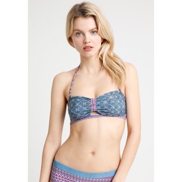 Esprit CAYO BEACHPADDED BANDEAU Góra od bikini grey/blue ES181J04D