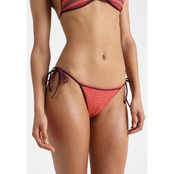 Topshop SHIRRED EMBROIDERED TIE SIDE Dół od bikini orange TP781I00O