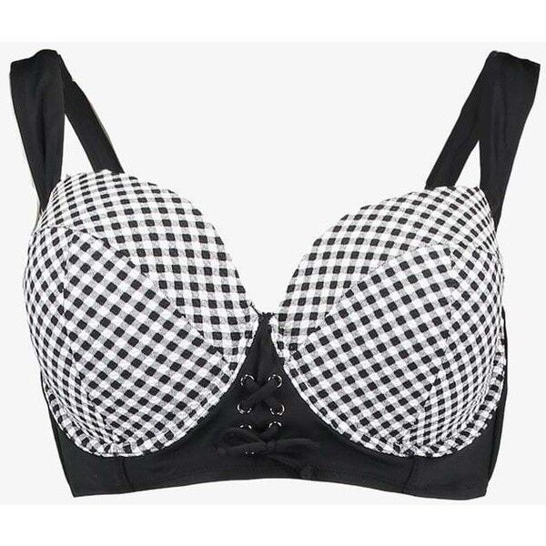 City Chic CORSICA BRA Góra od bikini black gingham CIA81J001