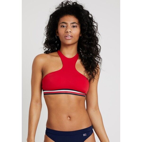 Tommy Hilfiger CORE SIGNATURE CROP Góra od bikini tango red TO181J00T
