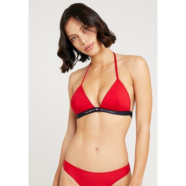 Tommy Hilfiger CORE SOLID LOGO TRIANGLE Góra od bikini tango red TO181J00Y