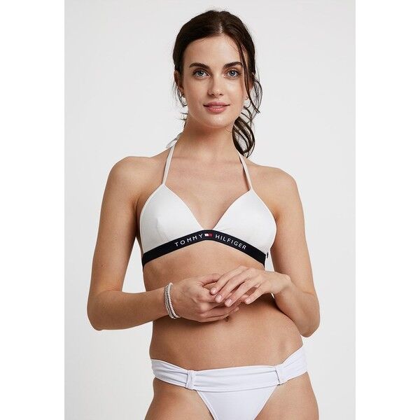 Tommy Hilfiger CORE SOLID LOGO TRIANGLE Góra od bikini snow white TO181J00Y