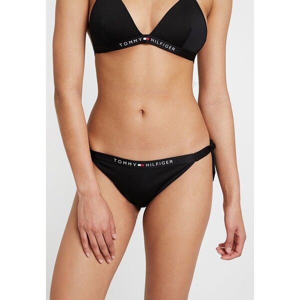 Tommy Hilfiger CORE SOLID LOGO CHEEKY SIDE TIE Dół od bikini black TO181I013