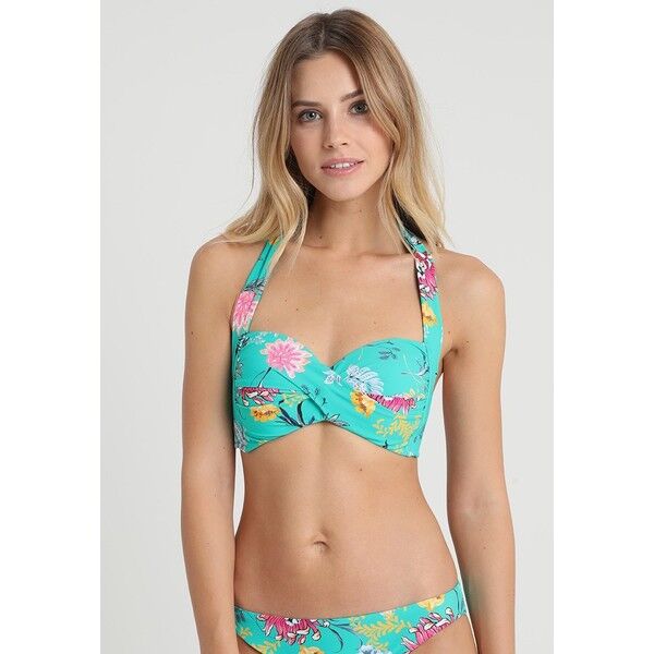 Seafolly WATER GARDEN SUSTAINABLE TWIST SOFT CUP HALTER Góra od bikini evergreen S1981J03Z