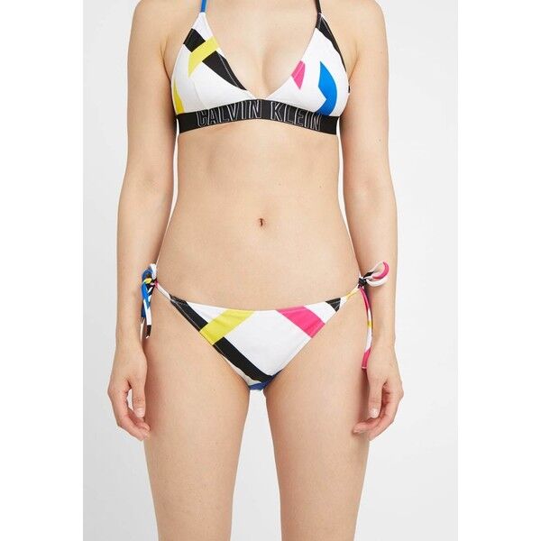 Calvin Klein Swimwear INTENSE POWER CHEEKY SIDE TIE Dół od bikini white/multi-coloured C1781I012