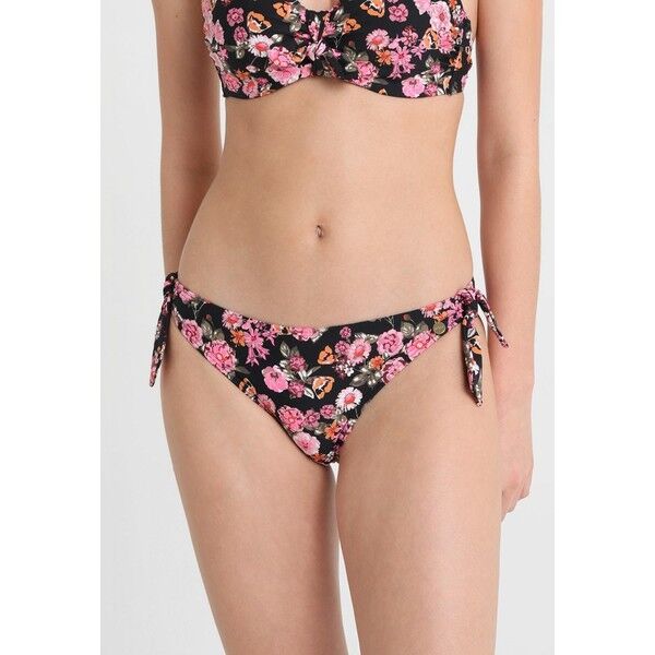 LASCANA FLOWER PANTS BOW Dół od bikini black/rose L8381I018