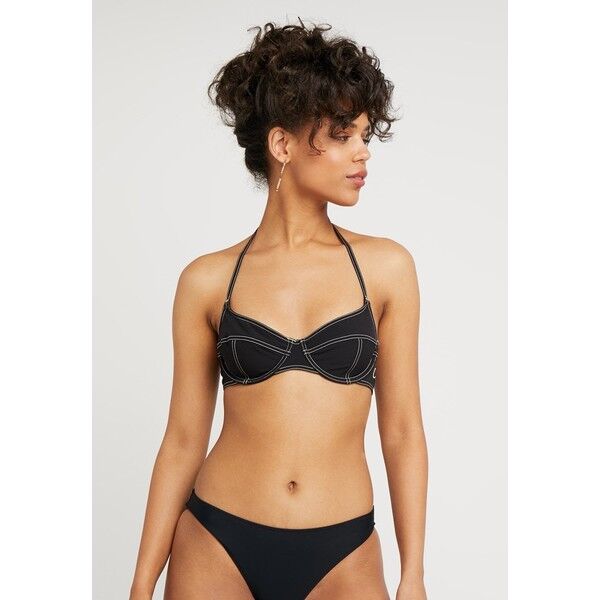 Calvin Klein Swimwear RETRO BALCONY Góra od bikini black C1781J00N