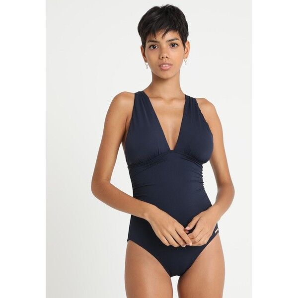 MICHAEL Michael Kors HIGH NECK SHIRRED CROSS FRONT ONEPIECE Kostium kąpielowy new navy MK181G000