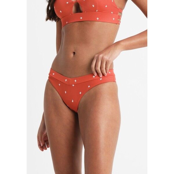 RVCA CROSSED MEDIUM Dół od bikini red clay RV481I003