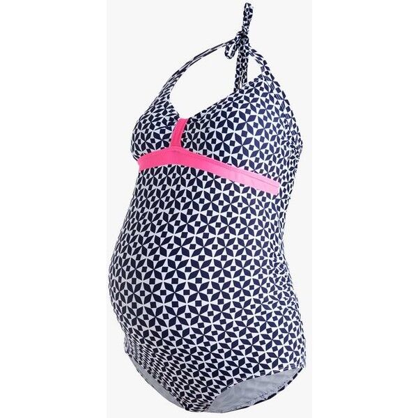 JoJo Maman Bébé GEO HALTER SWIMSUIT Kostium kąpielowy navy J2689E006