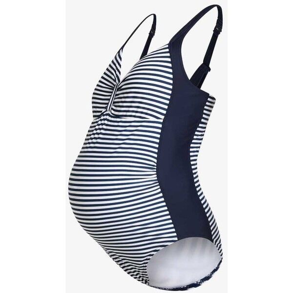 MAMALICIOUS MLCINNA BOW PADDED SWIMSUIT Kostium kąpielowy black iris/snow white M6481G00F