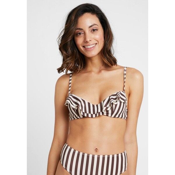 NA-KD STRIPED CUP Góra od bikini brown/off-white NAA81J002