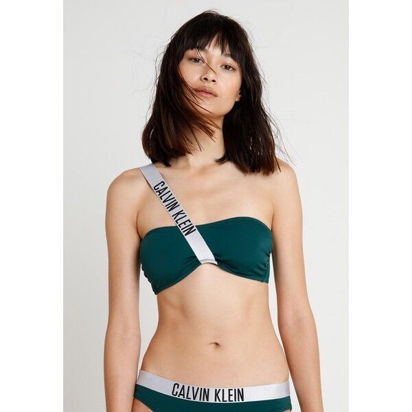 Calvin Klein Swimwear INTENSE POWER STRAP BANDEAU Góra od bikini green C1781J00F