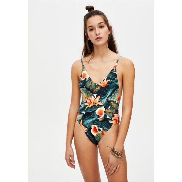 PULL&BEAR Kostium kąpielowy green PUC81G00J