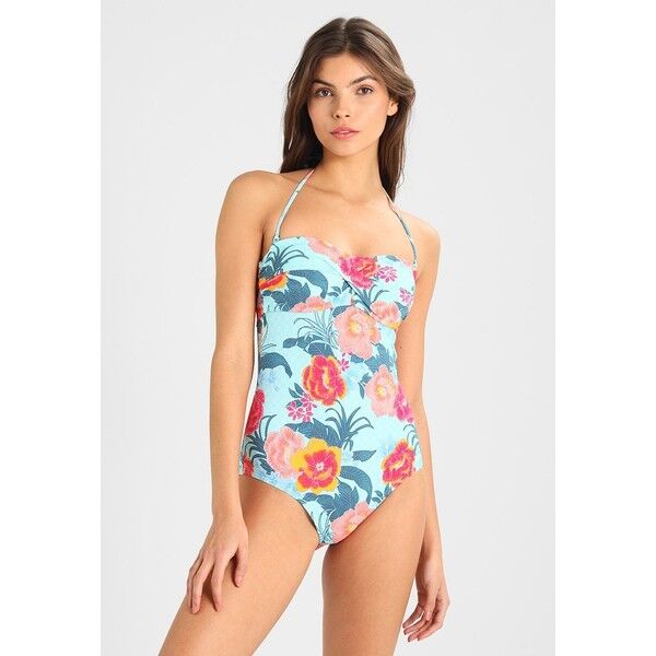 Esprit PEONY BEACH BANDEAU SWIMSUIT Kostium kąpielowy light turquoise ES181G00Z