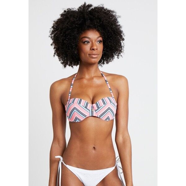 Hunkemöller MIMOSA STRIPE BALCONY Góra od bikini coral/pink HM181J03F