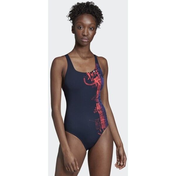 adidas Performance PLACED PRINT PRO SWIMSUIT Kostium kąpielowy blue AD581G034