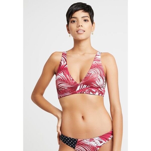 Rip Curl PARADISE PALM REVO HALTER Góra od bikini red/white RI781J01M